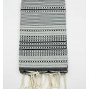 Fouta arabesque gris et noir