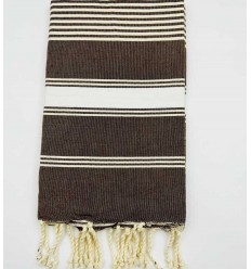 Fouta Dina marron avec rayures