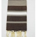 Fouta Dina marron avec rayures