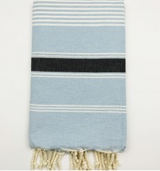 fouta Dina bleu ciel avec rayures