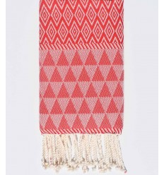 Fouta Jacquard rouge