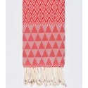Fouta Jacquard rouge