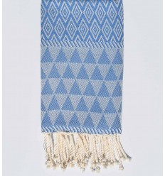 Fouta Jacquard Diamant bleu