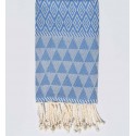 Fouta Jacquard Diamant bleu