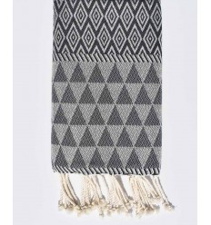 Fouta Jacquard gris foncé