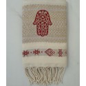Fouta khomsa rouge foncé