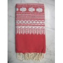 Fouta khomsa rouge grenadine