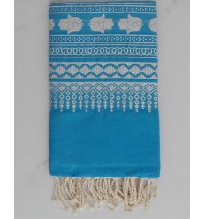 Fouta khomsa bleu azur