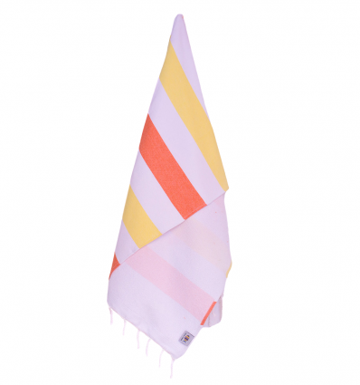 Fouta orange et jaune doublée éponge - Fouta absorbante