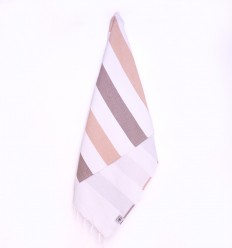 Taupe and beige beach towel...