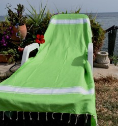 Beach towel flat lime green