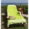 Fouta nid d'abeille couleur vert lime avec rayures