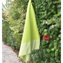 Fouta nid d'abeille couleur vert lime avec rayures