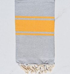 Fouta gris bandes jaune