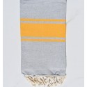 Fouta gris bandes jaune