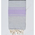 Fouta gris bandes parme