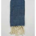 Lot de 10 serviettes de table bleu guède
