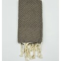 Lot de 10 serviettes de table taupe marron