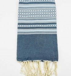 Fouta arabesque bleu paon