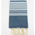 Fouta arabesque bleu paon