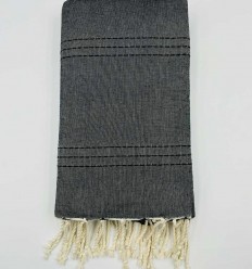 Jeté uni gris noir