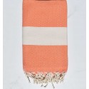Fouta Diamant orange corail