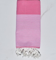 Fouta enfant nid d'abeille rose moyen