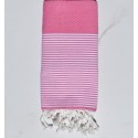 Fouta enfant nid d'abeille rose moyen