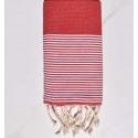 Fouta enfant nid d'abeille rouge