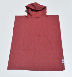 Poncho de plage enfant rouge bordeaux