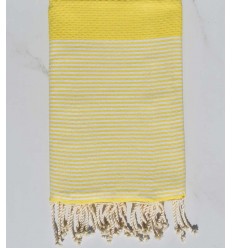 Fouta nid d'abeille jaune chartreuse - FOUTA TUNISIA