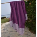 Fouta nid d'abeille violine
