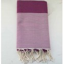 Fouta nid d'abeille violine