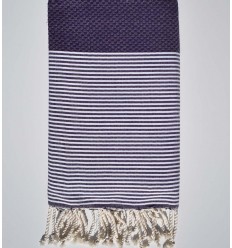 Fouta nid d'abeille violet foncé