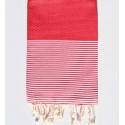 Fouta nid d'abeille framboise