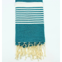 teal arthur beach towel with stripes