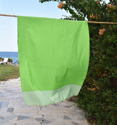 Fouta nid d'abeille flashy vert