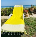 Beach towel honeycomb yellow corn- FOUTA TUNISIA