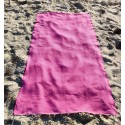 Fouta unie rose bonbon