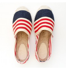 Navy, Ecru, and Red Espadrille 2