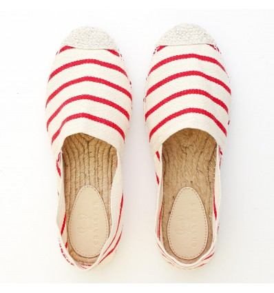 Espadrille Rouge et Écru