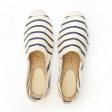 Gestreifte Herren-Espadrilles in Creme