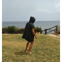 Poncho de plage gris noir