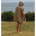 Poncho de plage beige foncé