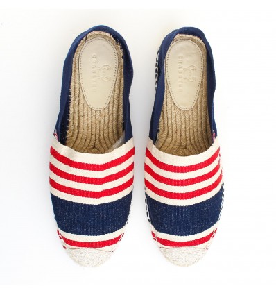 Men's blue espadrilles with stripes
