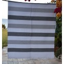 Fouta gris et gris clair doublée éponge - Fouta absorbante