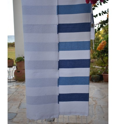 Strandtuch Blau und Königsblaut mit Frotteefutter