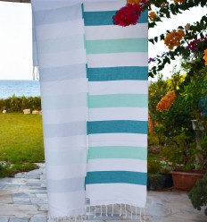 Emerald and light green beach towel lined with sponge 2