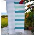 Emerald and light green beach towel lined with sponge