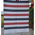 Red and midnight blue beach towel lined with sponge